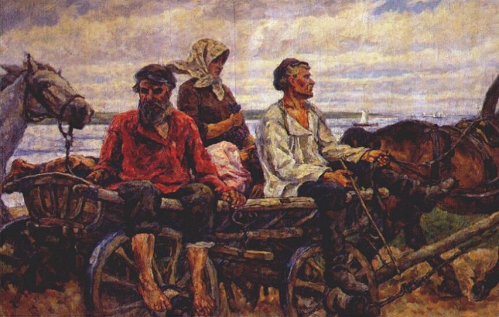 Новгород. Возвращение с ярмарки. 1926 год. Автор: П. П. Кончаловский.