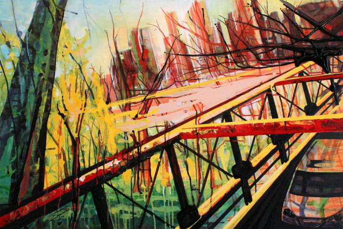 Девушка пишет картины пальцами, отказываясь от использования кистей 