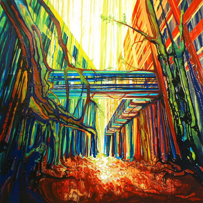 Девушка пишет картины пальцами, отказываясь от использования кистей 