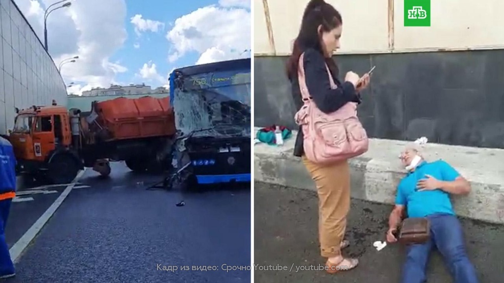 В Новой Москве «КамАЗ» протаранил пассажирский автобус: пострадали 10 человек