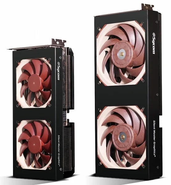 Теперь сверхтихую видеокарту с вентиляторами Noctua можно купить не за все деньги мира, да и толщина тут нормальная. Sycom представила сразу три GeForce Silent Master