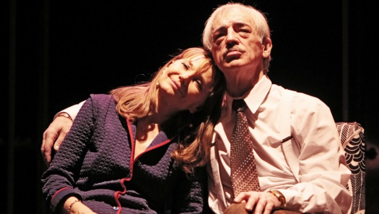 Лариса Лупиан и Михаил Боярский в сцене из спектакля "Смешанные чувства"