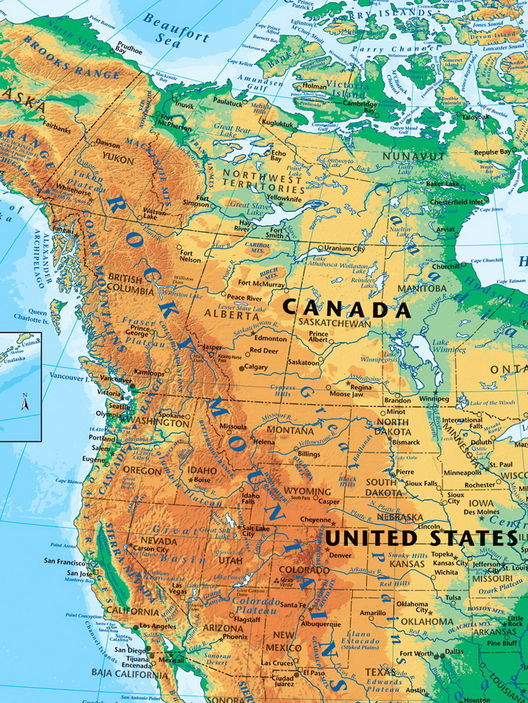 На западе расположены высочайшие горы северной америки. Горы скалистые горы на карте Северной Америки. Горы Кордильеры на карте Северной Америки. Каскадные горы США на карте. Скалистые горы на карте Северной Америки.