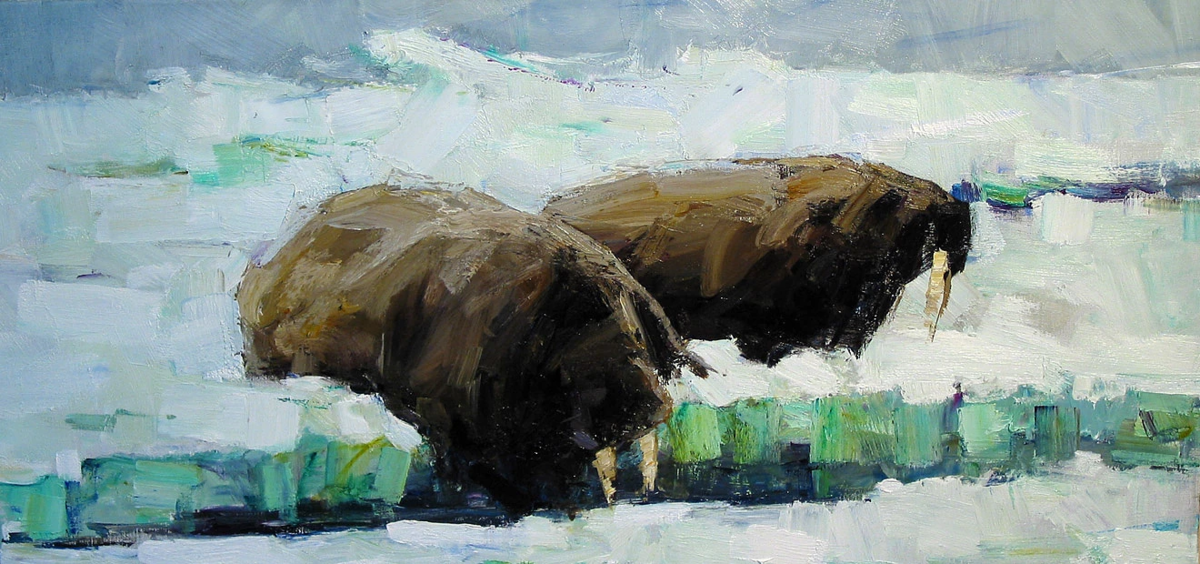 «Моржи», холст, масло, 70х140