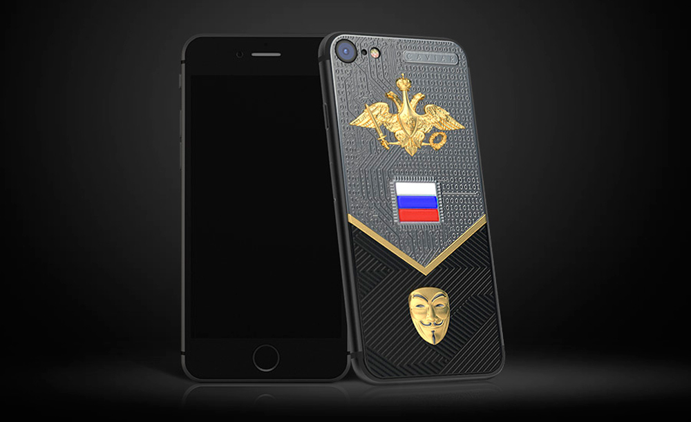 Мобильный с золотым ликом Путина