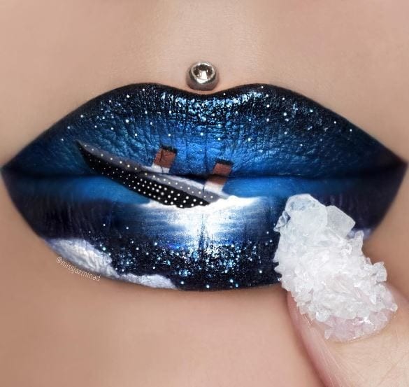 "Титаник" губы, искусство, макияж