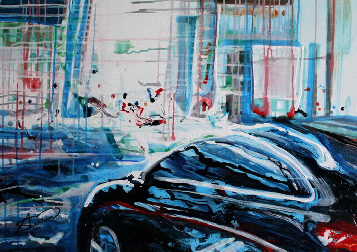 Девушка пишет картины пальцами, отказываясь от использования кистей 