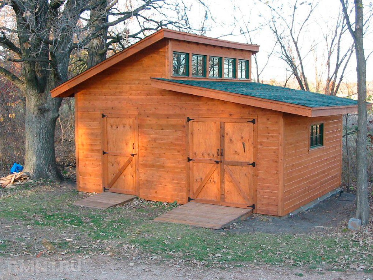 деревянный гараж фото