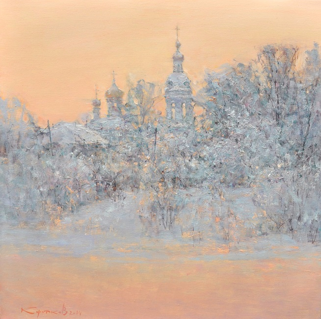 Зима у нас суровая, но до чего же хороша! Художник Коротков Валентин живопись