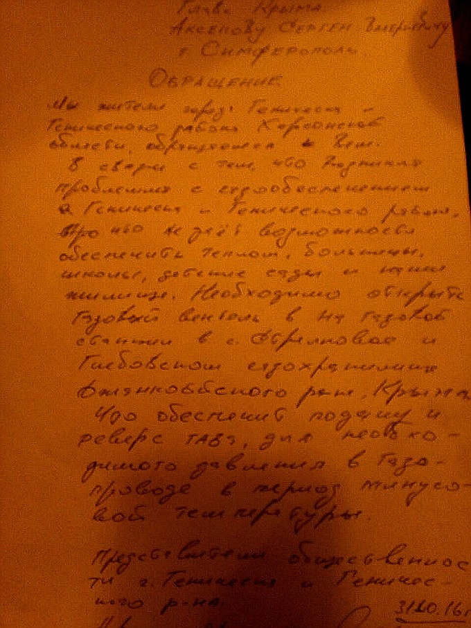 Участники митинга в Гениченске обратились к российским властям с просьбой о помощи 