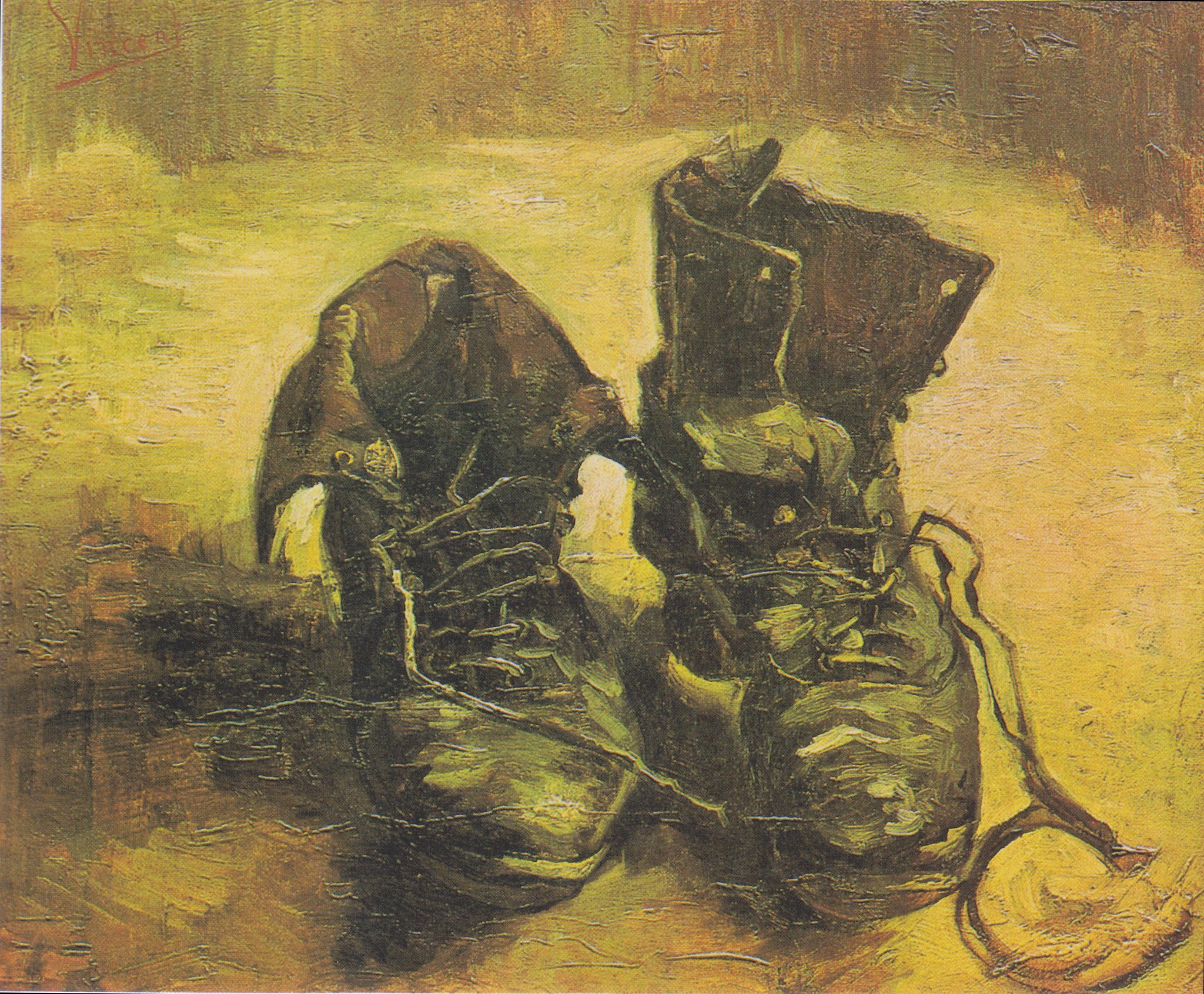 «Башмаки». (1886 г.). Музей Винсента ван Гога. Амстердам. Автор: Винсент Ван Гог. (Полотно продано на аукционе «Сотбис» в 2006 году за $8,976,000