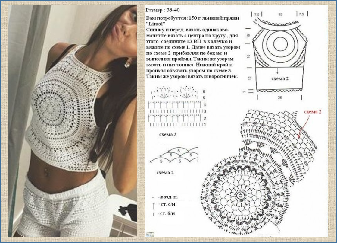 Лето - время красивых кроп топов - модели со схемами - вязание крючком можно, летних, сделать, плохоА, подкладВначале, рассмотрим, светлые, модели, однотонной, пряжиЦветной, смотрится, фаворитах, бюстгальтера, остатки, разноцветной, пряжи, собрать, любимых, бабушкиных, квадратовЕще