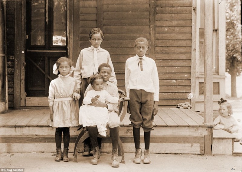 Дети семьи Томас афроамериканец, история, прошлое, сегрегация, фотография