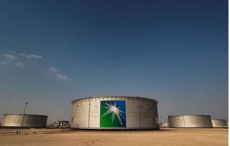 A view shows branded oil tanks at Saudi Aramco oil facility in Abqaiq, Saudi Arabia October 12, 2019. REUTERS/Maxim Shemetov