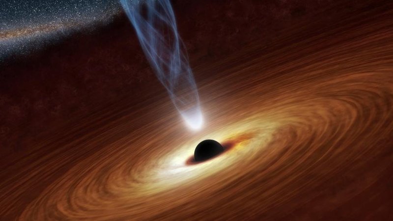  Супермассивная черная дыра, чья масса превышает массу Солнца в миллионы миллиардов раз. Диск вокруг центра состоит из пыли и газа, "спылесошенных" со всей галактики благодаря силе притяжения дыры космос, красота, планета, рисунки, художники