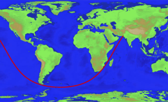 Из Америки в Индию можно проплыть по прямой, но на карте это кривая линия п,Культура [1134516]