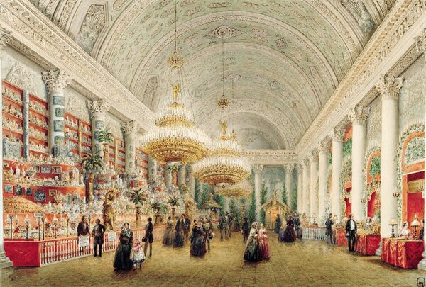Василий Садовников. Благотворительный базар в Банкетном зале Юсуповского дворца. 1852−1854