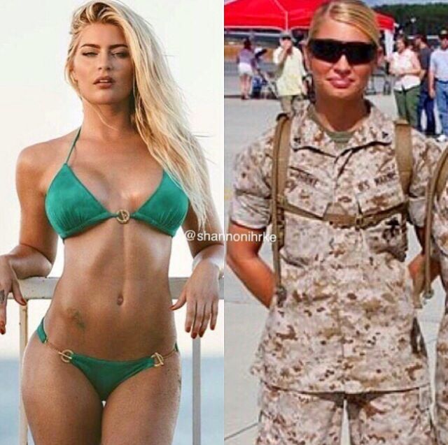 Симпатичные девушки форме и без (18 фото)