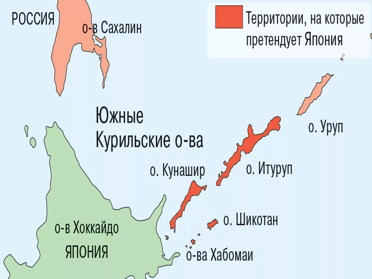 Карта россии и японии