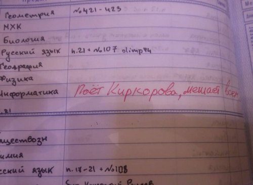 Смешные замечания из школьных дневников 