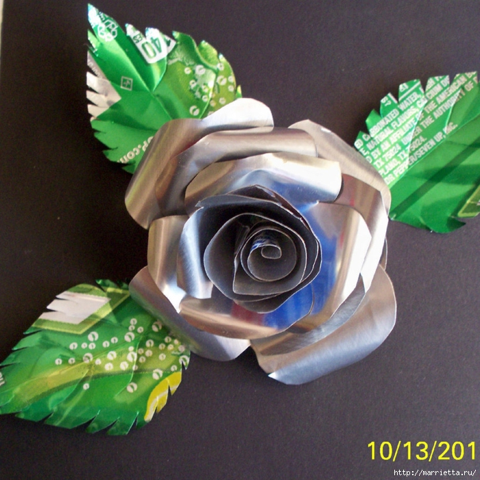 Роза из алюминиевых банок для дома,из бросового материала,своими руками,сделай сам