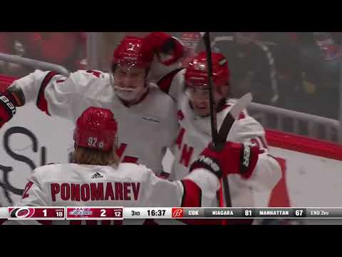 Форвард «Каролины» Пономарев набрал 1+1 в дебютном матче в НХЛ с «Вашингтоном»