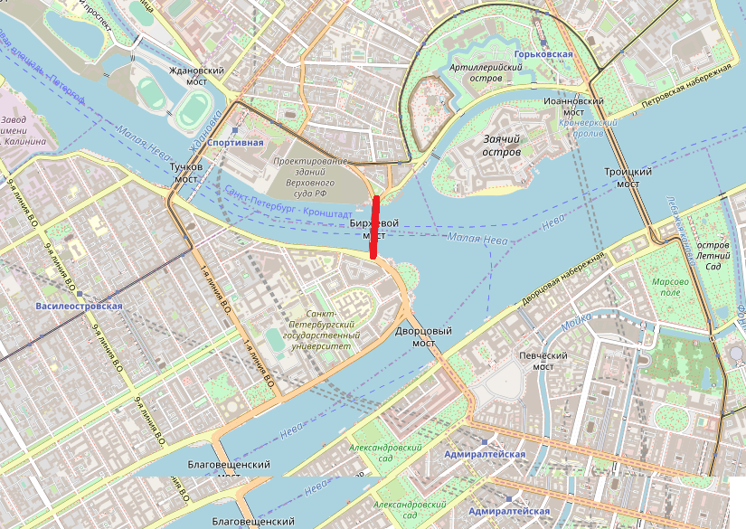 Калинкин мост в санкт петербурге на карте