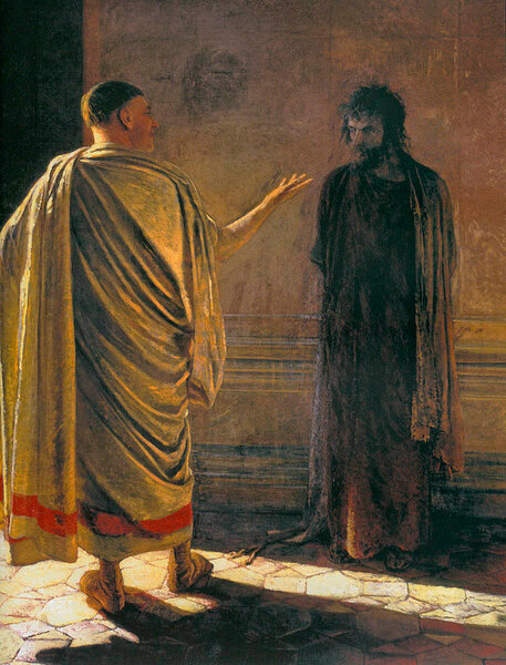 Христос и Пилат. С картины Николая Ге. Источник: Pinterest
