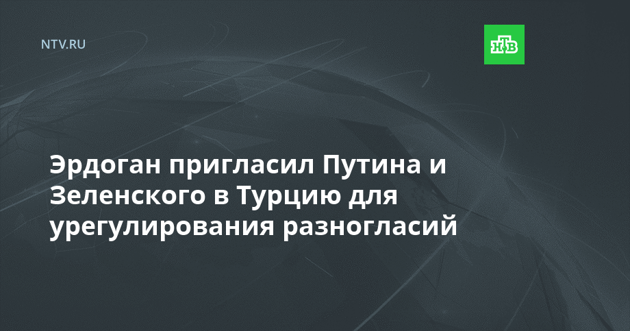 Эрдоган пригласил Путина и Зеленского в Турцию для урегулирования разногласий