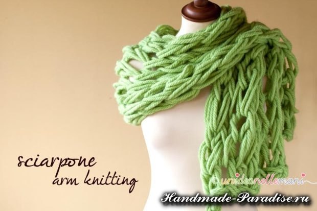 Вязание руками объемного шарфа: мастер-класс Вязание руками,одежда,рукоделие,своими руками