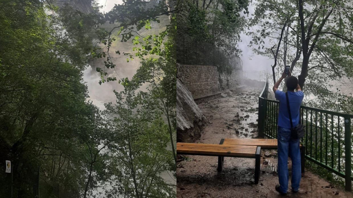 Уникальное зрелище: наводнение в Крыму оживило водопад Учан-Су Общество