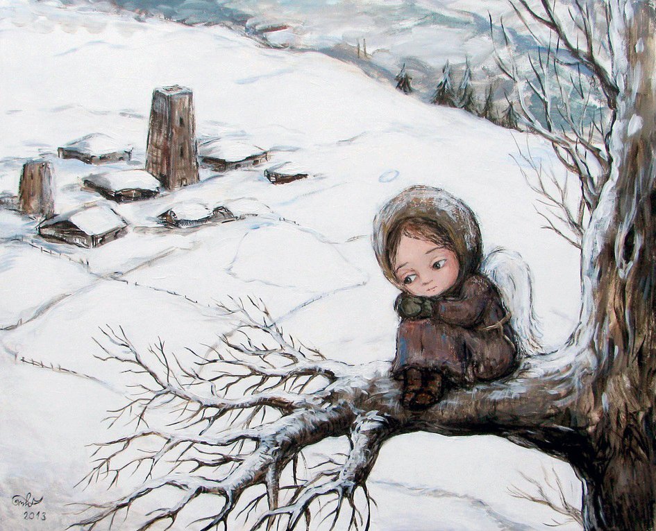 Зимняя сказка Нино Чакветадзе: теплые и добрые картины вдохновляемся,мастерство,творчество