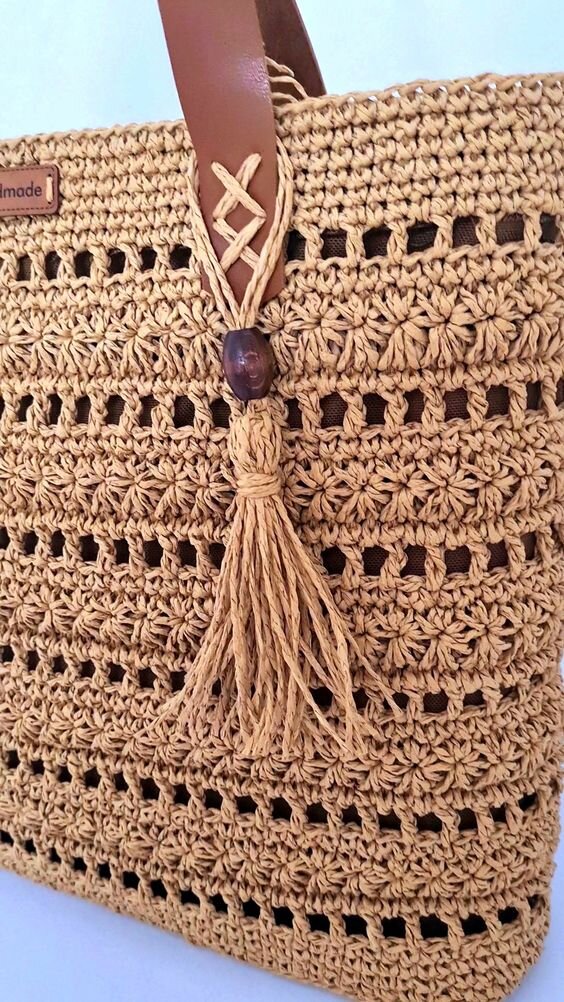Модные сумки из рафии, джута и других материалов вязание,рукоделие