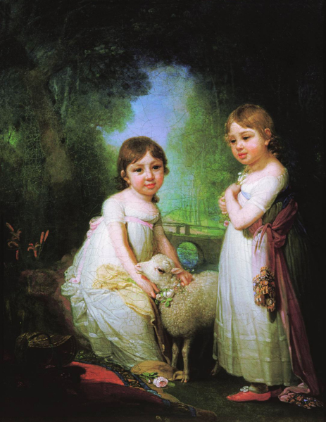 "Дети с барашком", 1790-е , 60×47 см