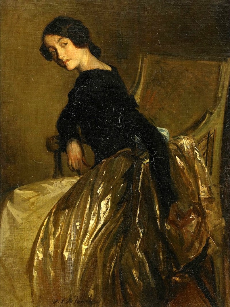 Manfred desired in silver dress, 1904