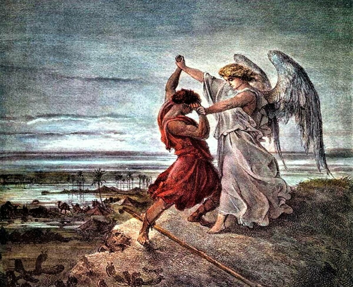 Битва Иакова с ангелом (Иллюстрация из открытых источников)