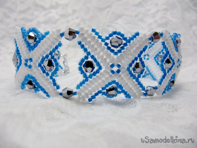 Браслет из бисера «Снежная королева» 