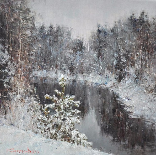 Зима у нас суровая, но до чего же хороша! Художник Коротков Валентин живопись