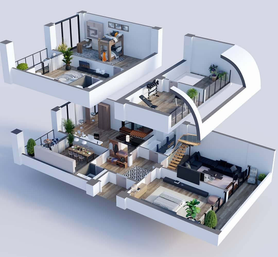 Floorplan 3d ландшафт