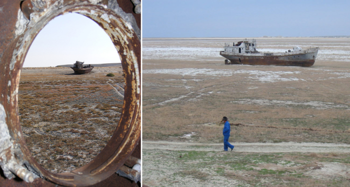 Фото аральского моря до и после высыхания