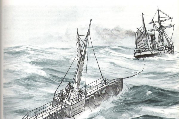 Рисунок из книги Я.Пивовонски Необычные лодки
