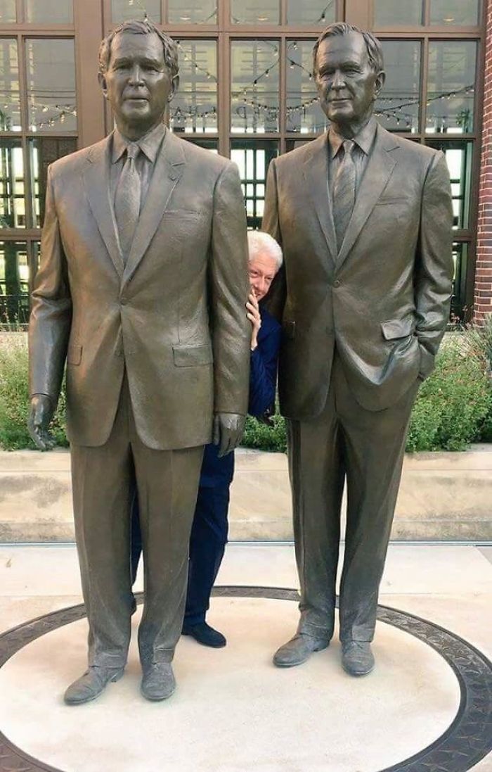 Clinton Hiding In The Bushes