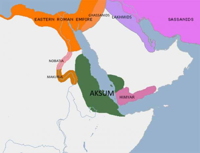 Расположение Химьяритского царства и Аксума. / Фото: commons.wikimedia.org