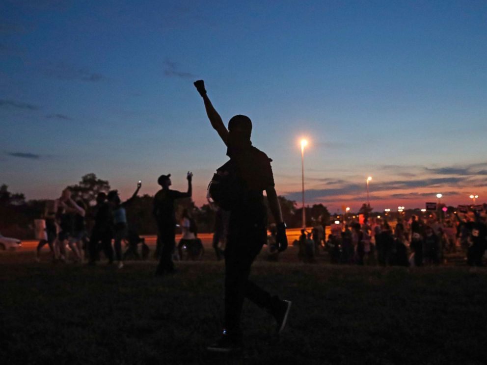 PHOTO: Protesters march in St. Louis, after a judge found a white former St. Louis police officer, Jason Stockley, not guilty of first-degree murder in the death of a black man, Anthony Lamar Smith, Sept. 15, 2017.