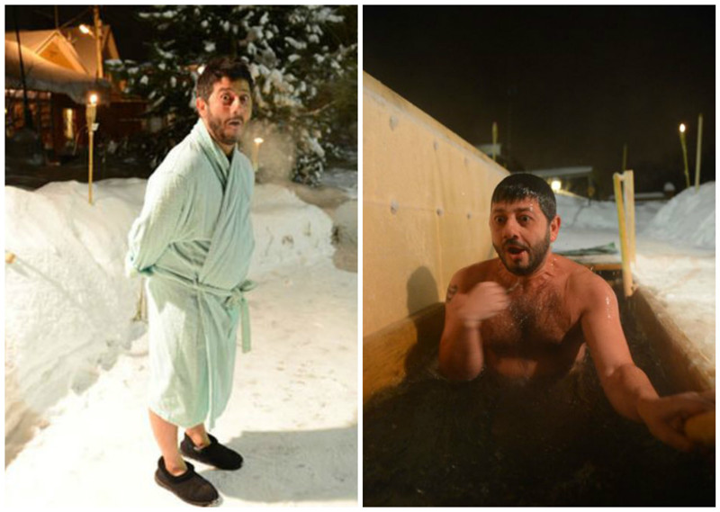 Эмоциональные новогодние купания 