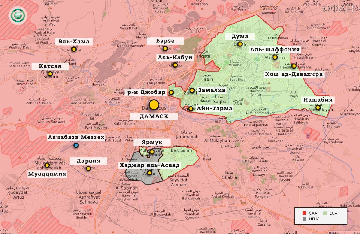 Карта военных действий — Дамаск
