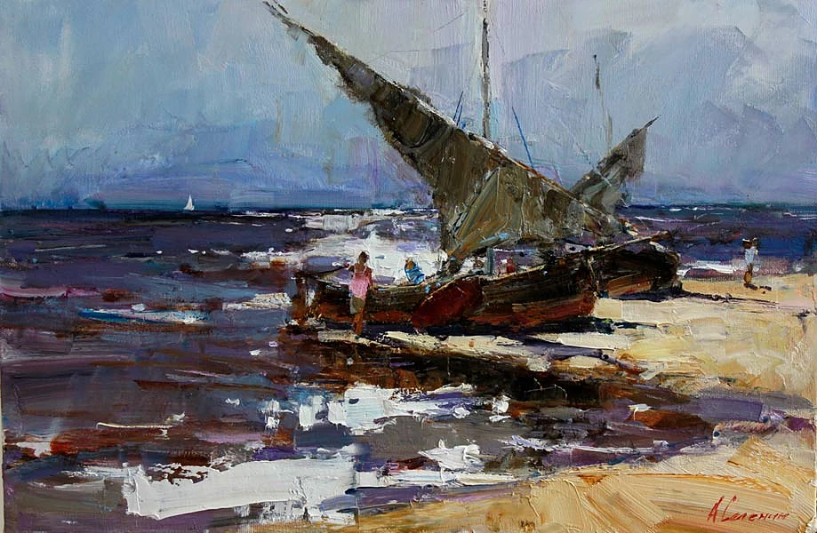 «На берегу залива», холст, масло, 40х60