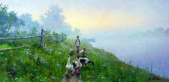 Художник Дмитрий Левин. Вдали от суеты, в тиши аллей, на деревенских улицах весенних Художник Дмитрий Левин. Вдали от суеты, в тиши аллей, на деревенских улицах весенних