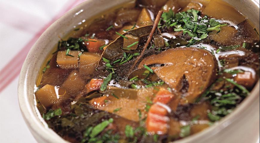 вкусный рассольник с грибами