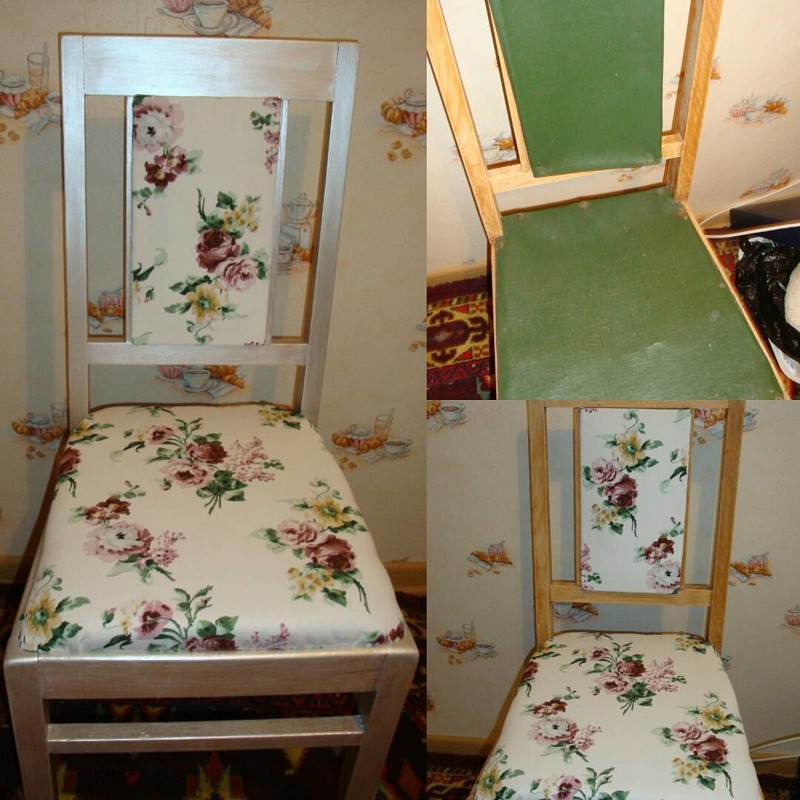 4. Бабушкин стул можно переделать своими руками: покрасить и обтянуть тканью из ИКЕА было стало, красиво, новая жизнь старых вещей, реставраторы, советская мебель